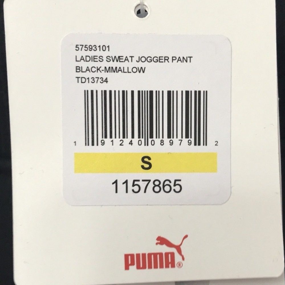Puma Ladies' Sweat Jogger Pant, Black/Marshmallow - Picture 5 of 8